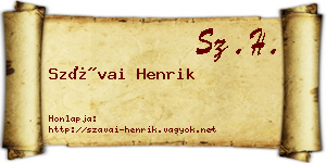 Szávai Henrik névjegykártya