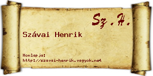 Szávai Henrik névjegykártya